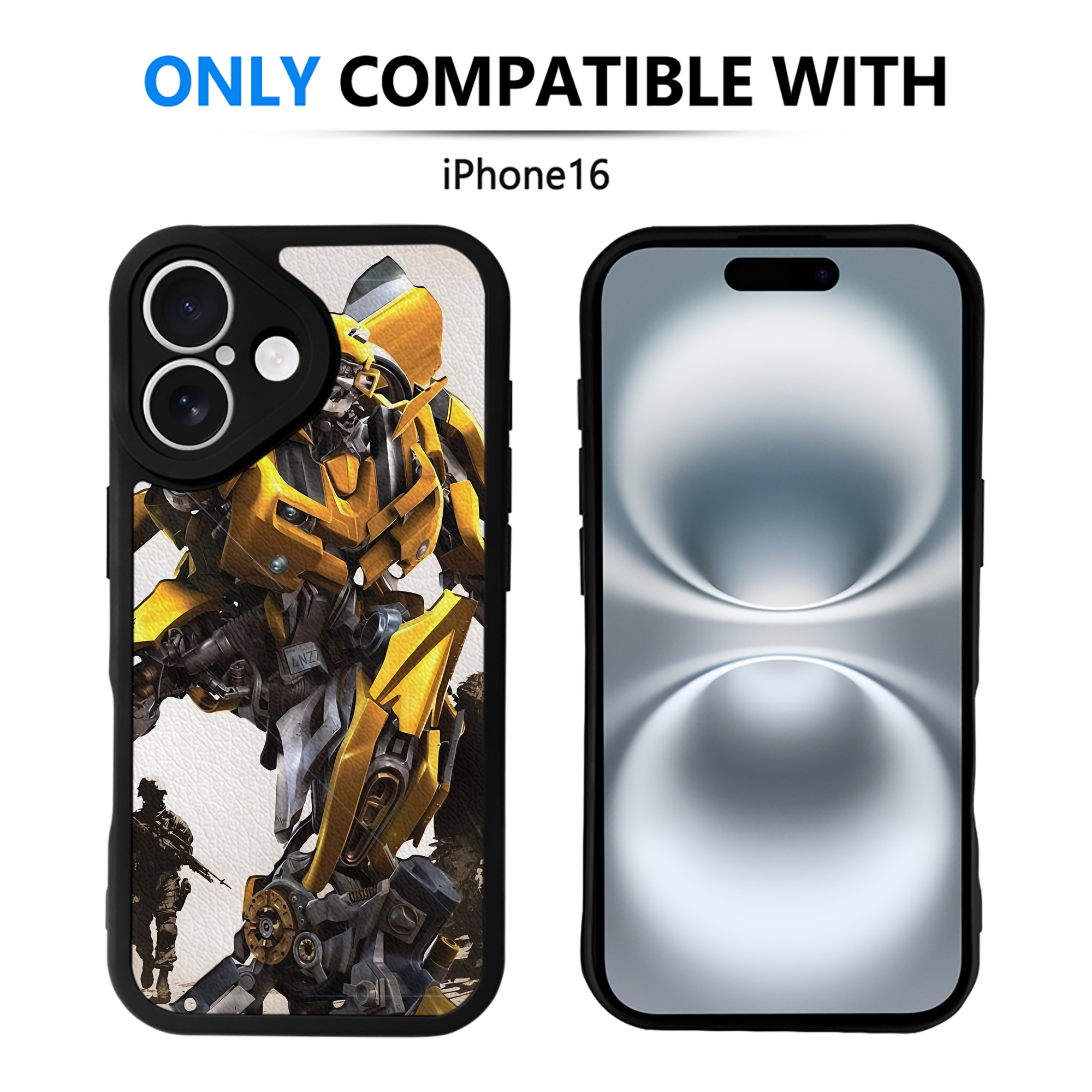 （画像用） Transformers トランスフォーマー 【iPhone 16シリーズ対応】シリコンスマホケース（レザー調） 材質：シリコン
